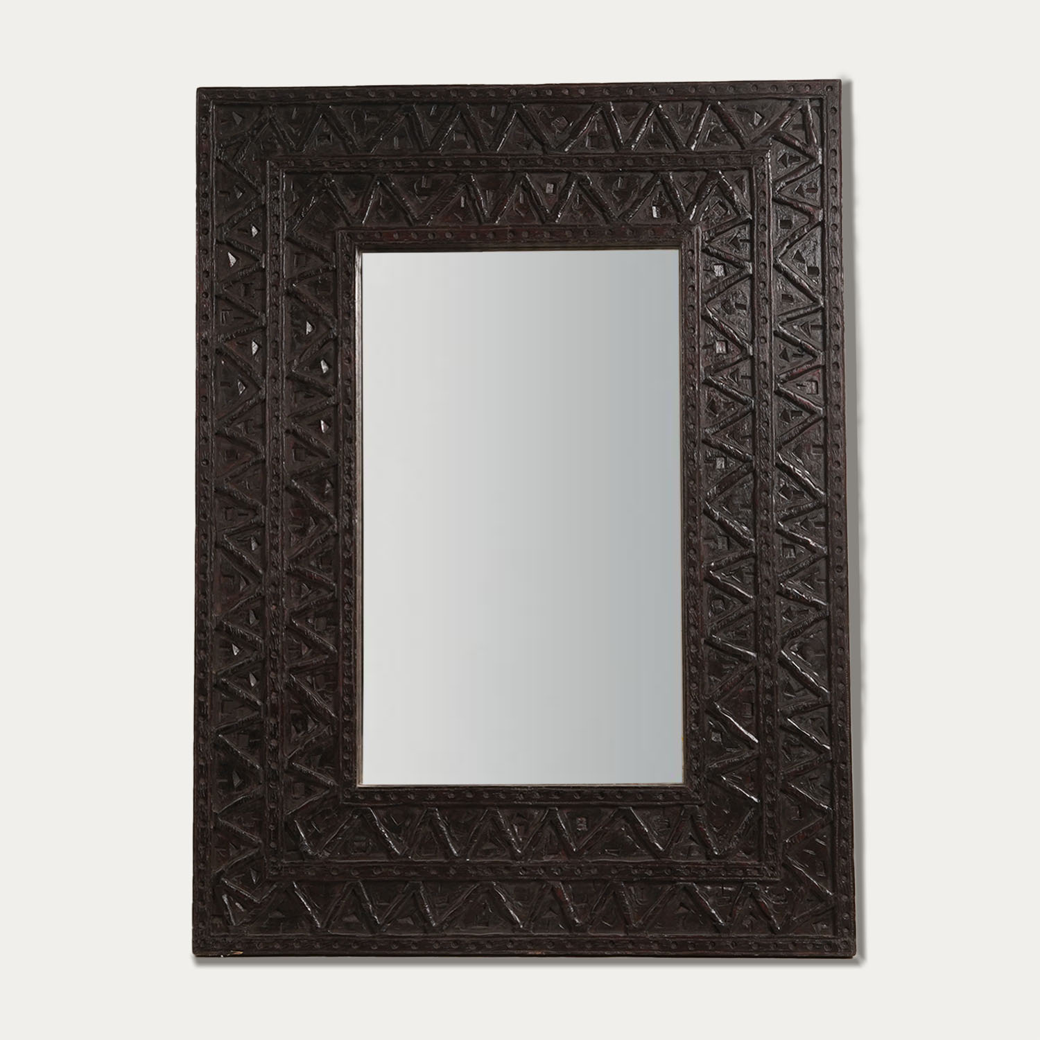 WOODEN CARVED FLOOR MIRROR-1BLACK