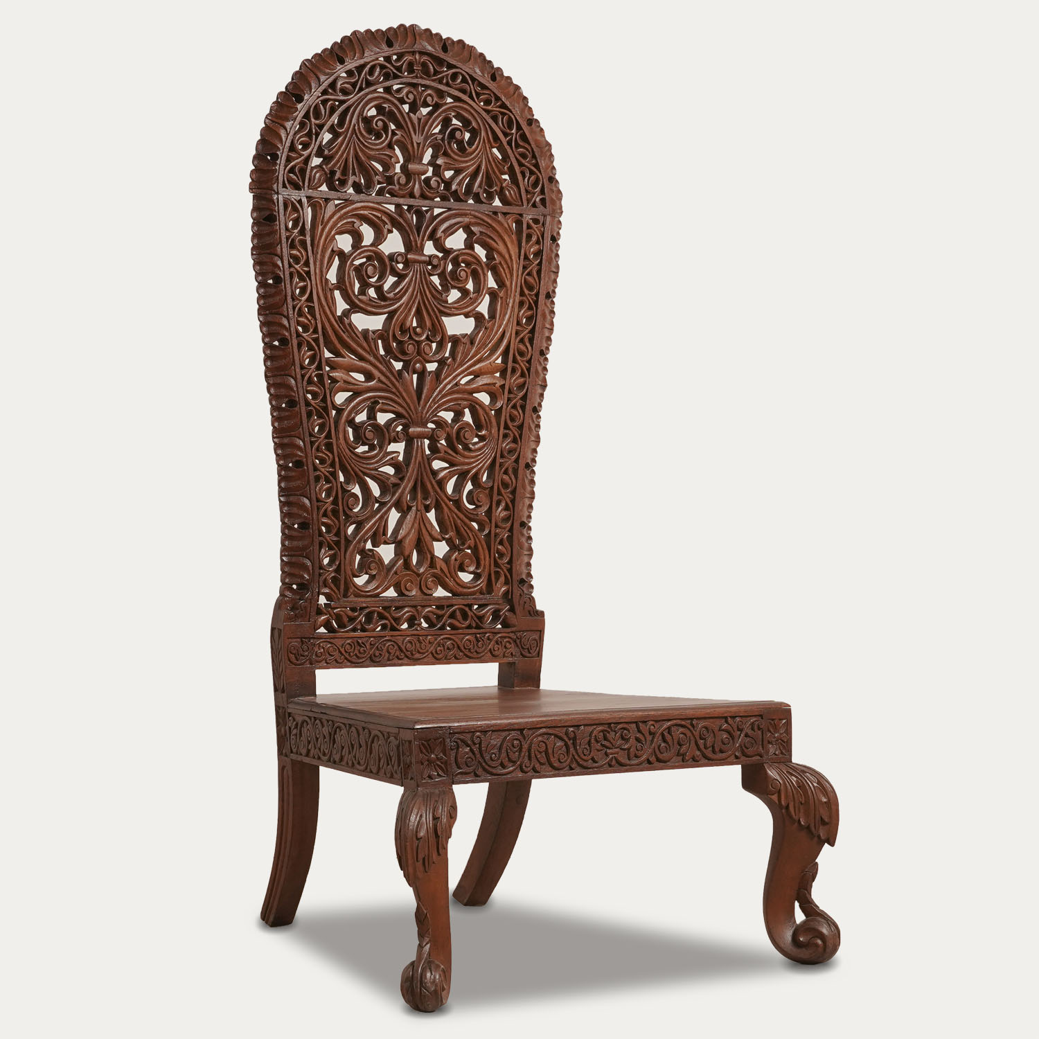 WOODEN CARVED CHAIR-3