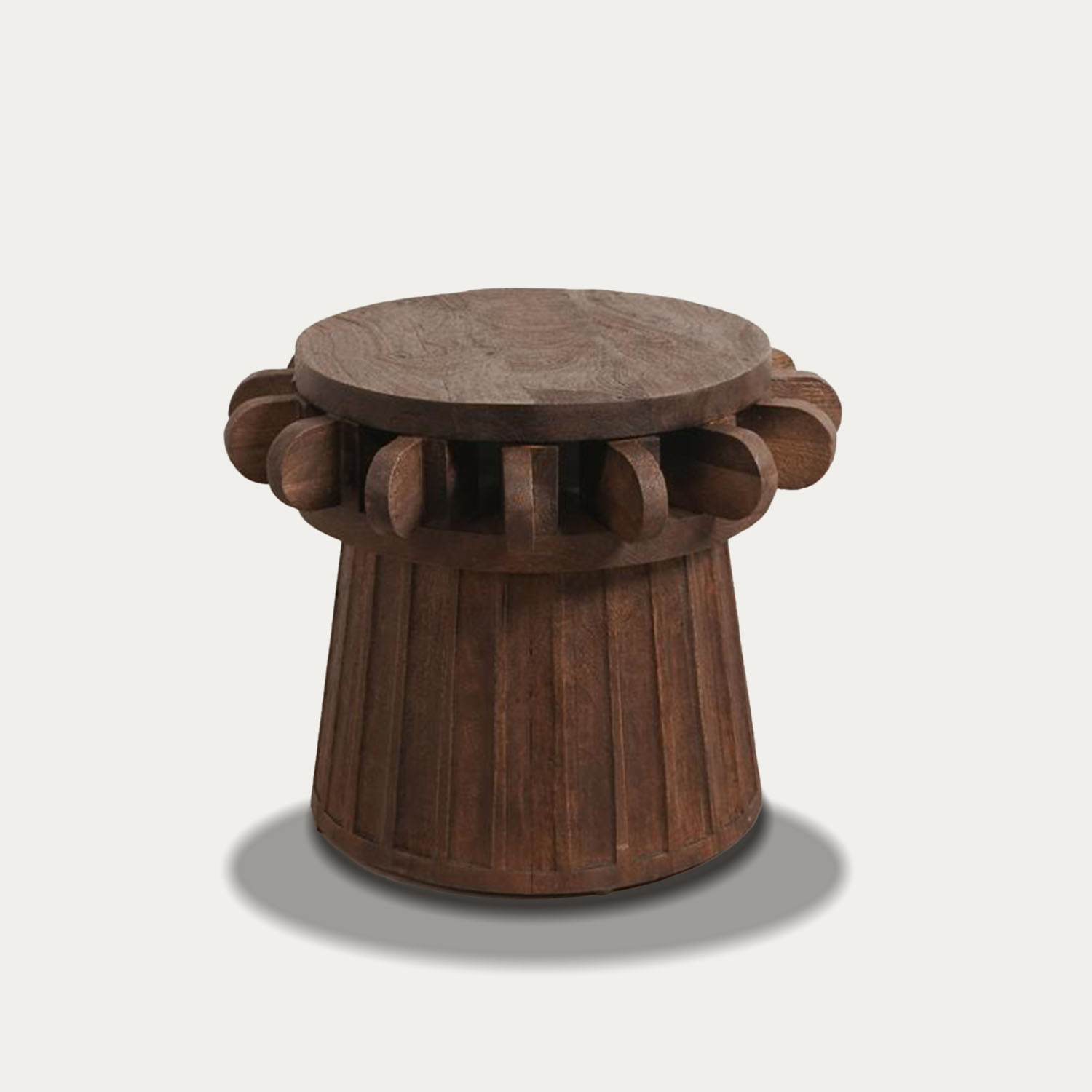WOODEN ROUND SIDE TABLE-1
